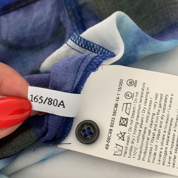 Trussardi Jeans Blue Abstract Oversized Shirt Size 42 EUR M USA - Picture 6 of 7